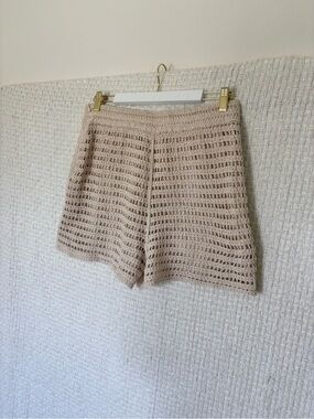 Skies Are Blue Cream Crochet Knit Shorts.✨